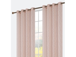Cortina bordada rombos relieve 140 x 260 cm Rosa - Individual