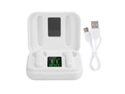 Fones De Ouvido Tws Bluetooth V5.0 Sem Fio Earbuds Bass Esportivo Com Controle Táctil Branco