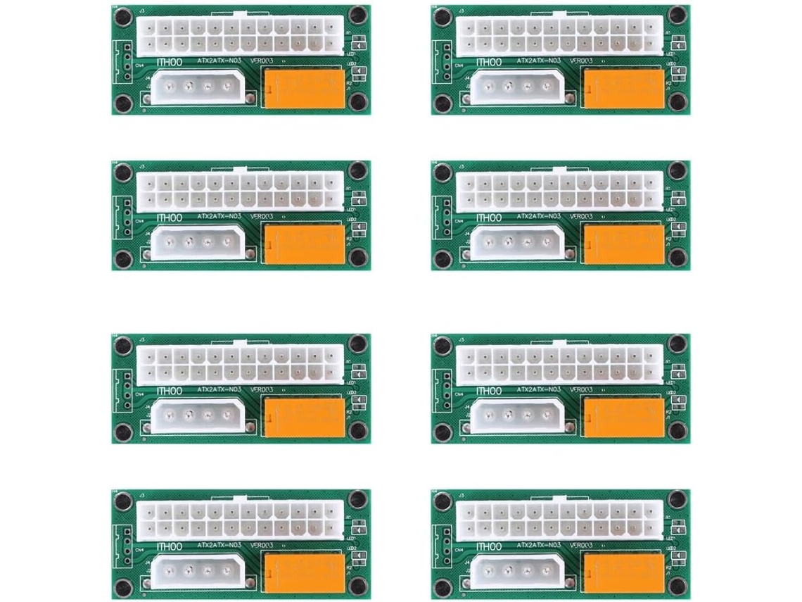 Paquete De 8 Adaptadores De Fuente De Alimentación Duales, Add2psu Atx De 24 Pines
