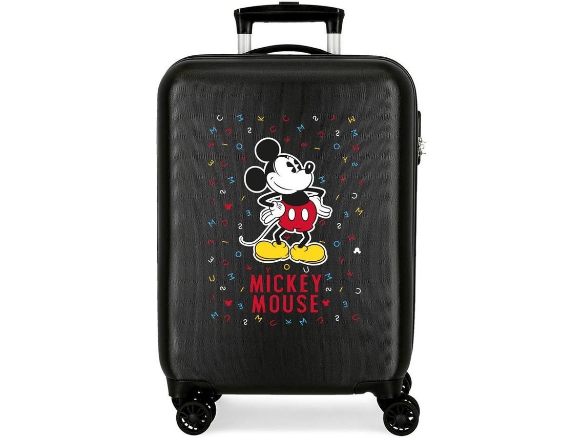 Maleta de Cabina DISNEY Mickey Letras 55cm Rígida Negra