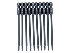 Kit De 10 Brocas De Destornillador Estrella Seguridad T9, Mango Hexagonal 1/4", 100mm, Magnético