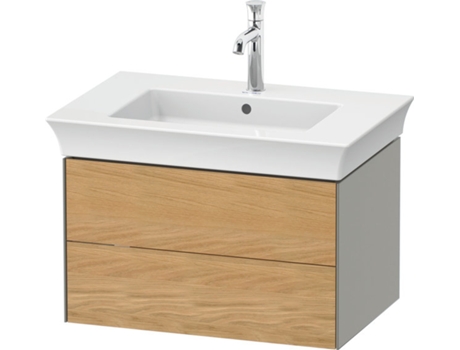 DURAVIT White Tulip, mueble de baño colgado en la pared, ancho 684 x fondo 458mm, con 2 cajones, con tecnología tip-on, WT43410