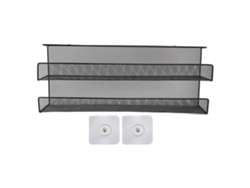 Cesta De Almacenamiento De Dos Niveles Para Debajo Del Escritorio, De Hierro, Con Sistema De Gestión De Cables, Color Negro.