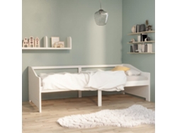 Sofá Cama de 3 Lugares Madera de Pino Macizo Blanco (90x200 cm)