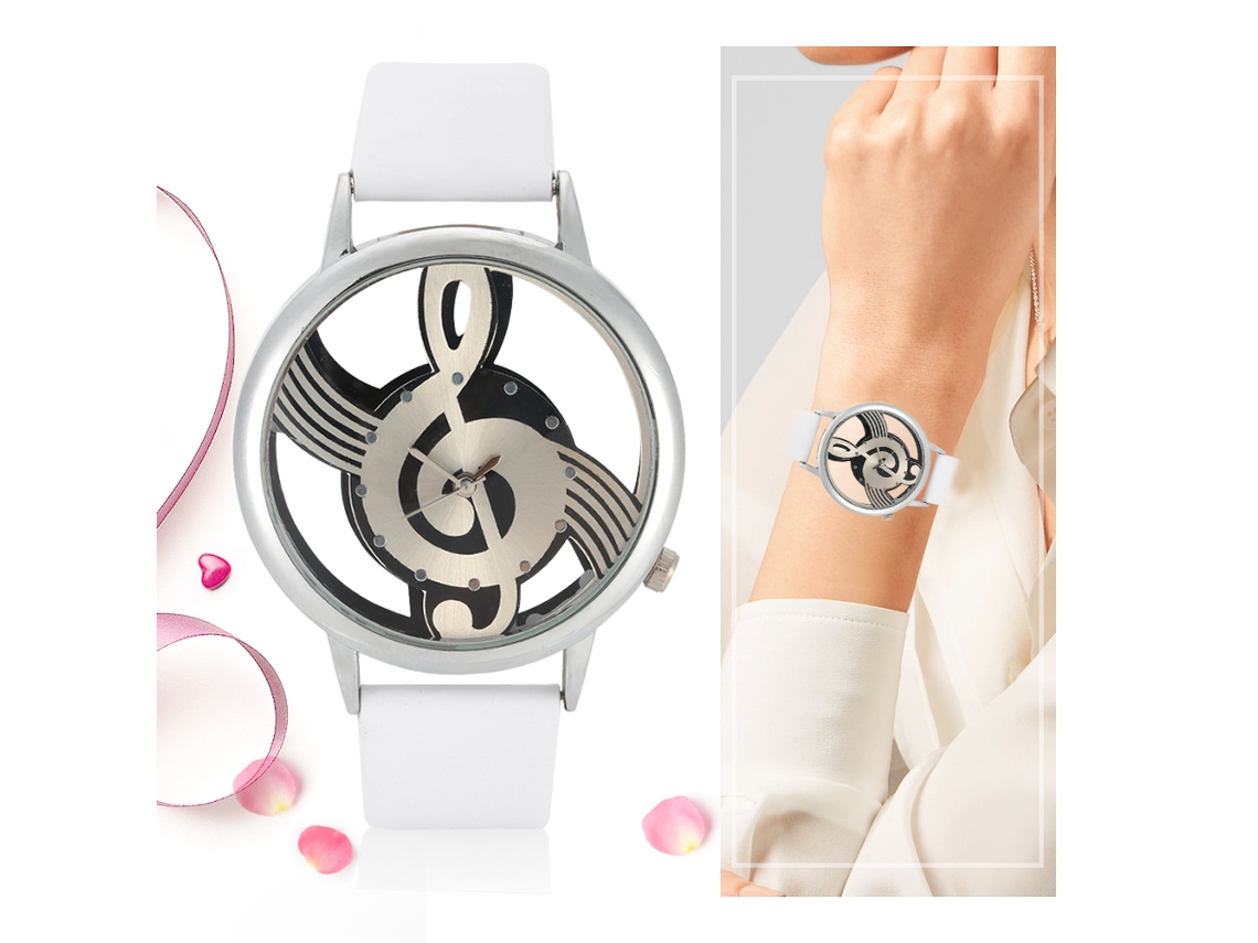 Reloj Analógico De Cuarzo Con Esfera De Notas Musicales Para Parejas