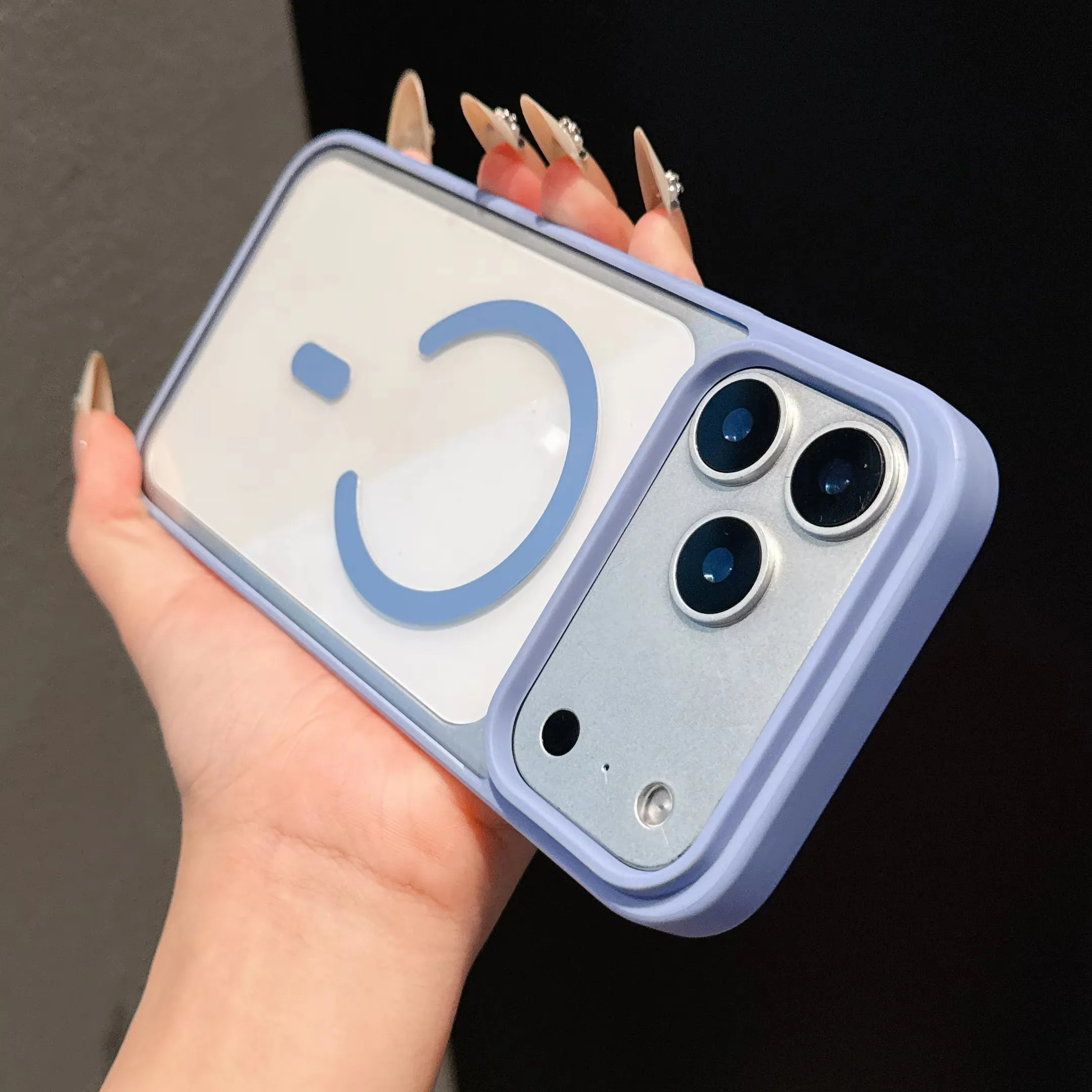 (azul Claro Para Iphone 15 Plus) Compatible Con Funda Protectora Magsafe Y Cubierta Trasera De Acrílico.