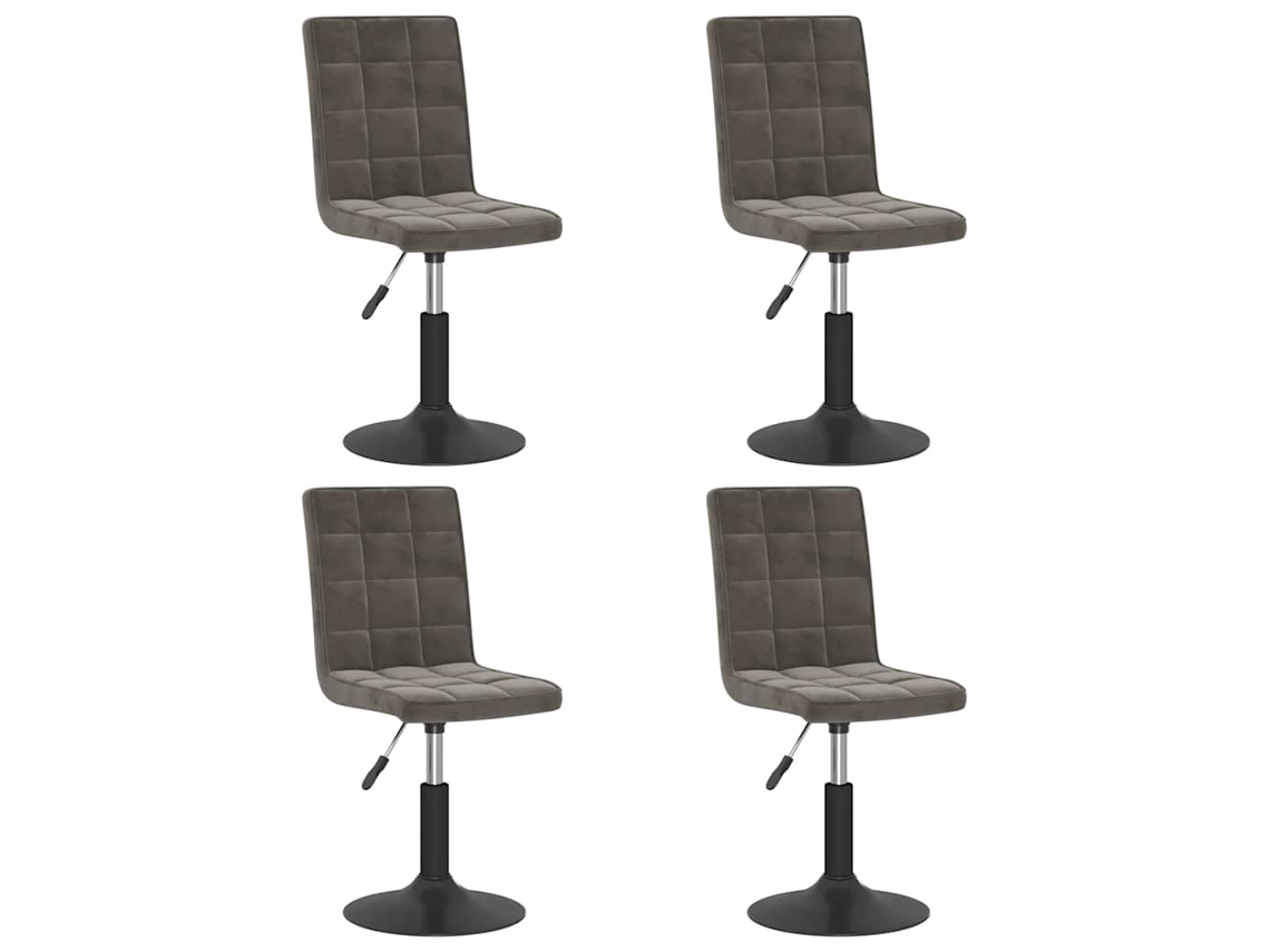 Maison Exclusive - Sillas De Comedor Giratorias 4 Unidades Terciopelo Gris Oscuro