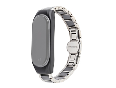 Correa de acero inoxidable para Xiaomi Mi Band 3/Mi Band 4 - tres cuentas negras