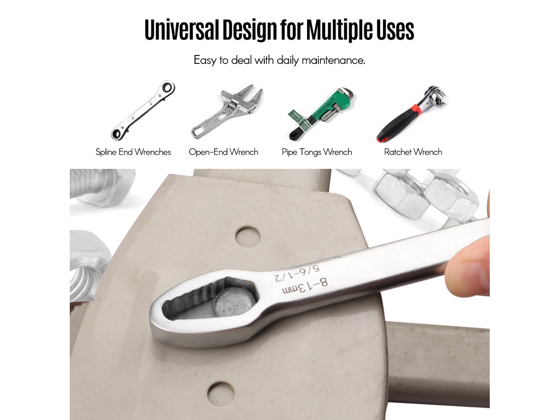 Llave Universal De Dos Extremos Autoajustable Torx Multifuncional Para Reparación De Bicicletas, Motocicletas Y Coches