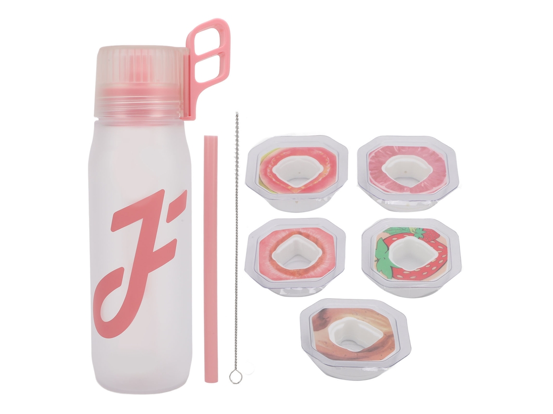 Vaso de aire con sabor de 650 ml con cápsulas y pajita, para uso en casa, gimnasio, oficina y viajes (en polvo)