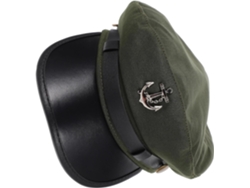 Sombrero De Capitán Para Cosplay Clásico En Cuero Verde Y Algodón, Accesorio Práctico Para Fiestas Y