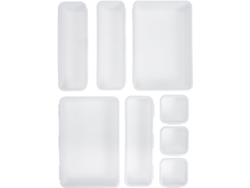 Besportble Organizador De Cajones De Pp Blanco Fácil De Limpiar Y Almacenamiento Rectangular Con Compartime...