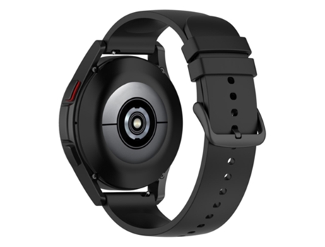 Correa de Silicona 20mm ajustable para Samsung Galaxy Watch 5 Pro 45mm/Huami Amazfit Bip 3/3 Pro - hebilla negra/negro