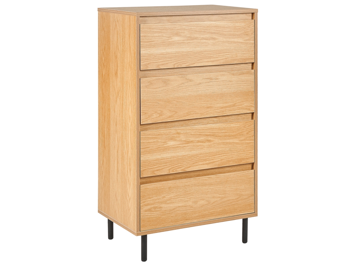 Cómoda BELIANI Nikea de Tablero de fibra, MDF Madera clara 60x40x104