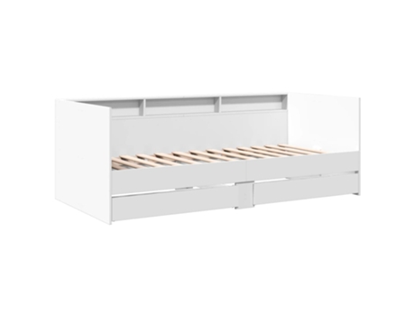 Tumbona con cajones madera de ingeniería blanco VIDAXL (90 x 200 cm)