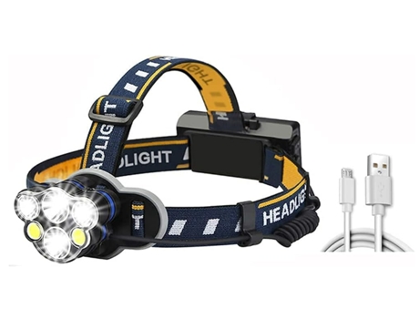 Linterna frontal recargable, Chronos Lantern-0125 Lámparas frontales LED de 6 modos, linterna de alto lumen, linterna frontal impermeable (negro) Y...
