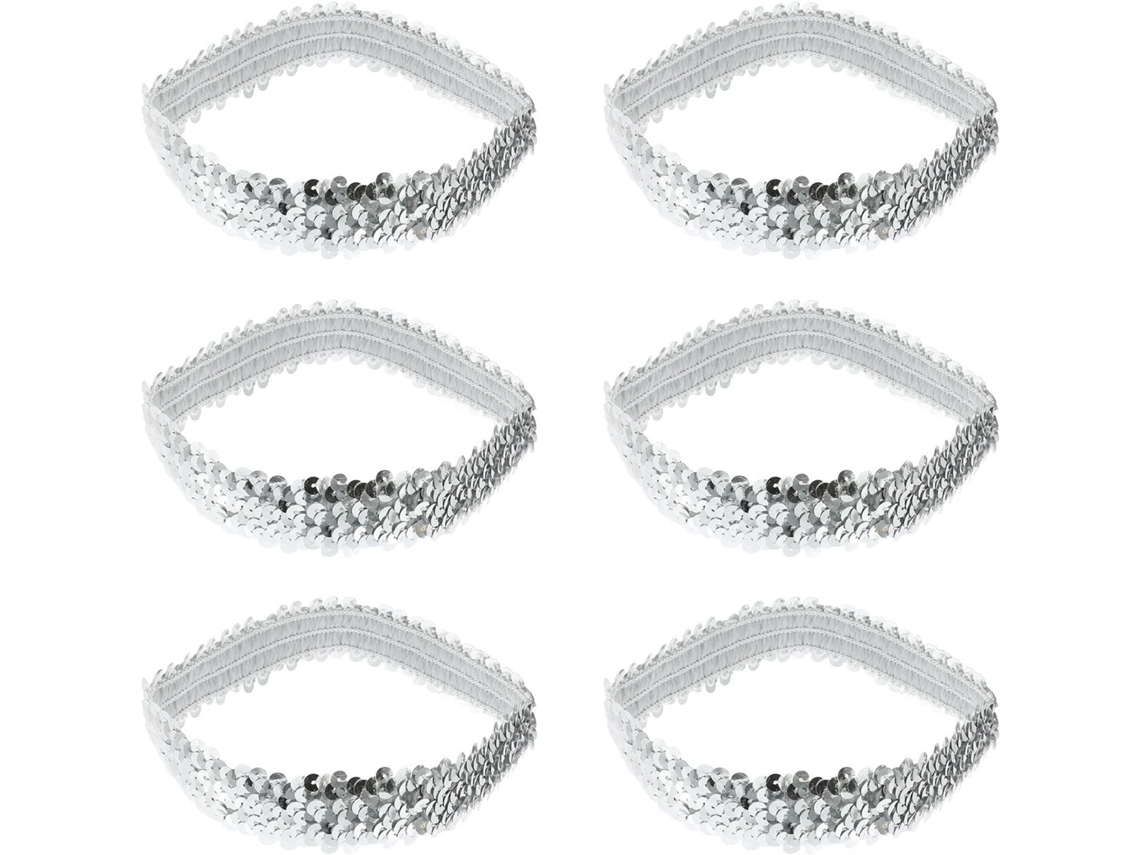 Diademas Ciieeo De Lentejuelas Plateadas, Diademas Elásticas Cómodas Para Mujer, Paquete De 12