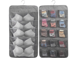 Organizador de bolsos para colgar calcetines, bragas, sujetadores, corbatas, perchas de armario, estantes y divisores de puertas con 20 bolsillos.