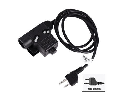 Adaptador de auriculares militares con enchufe de cable Ptt [Versión Midland]