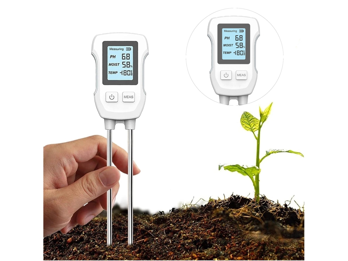 Medidor De Solo 3 Em 1 Digital Planta Temperatura / Umidade / Medidor De Ph Precisão Display Digital Testador De Solo 