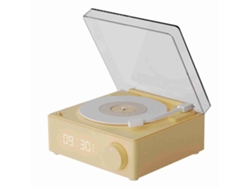 Radio despertador con altavoz de vinilo giratorio y Bluetooth