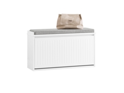 Sobuy Fsr98-l-w Banco Zapatero Con 1 Solapa Blanco 80 X 26 X 45 Cm
