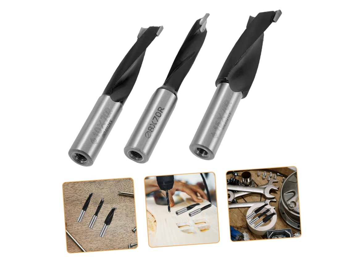 Juego De Brocas Para Partir Madera 3 Piezas Uso Doméstico Y Herramientas Carpintería,