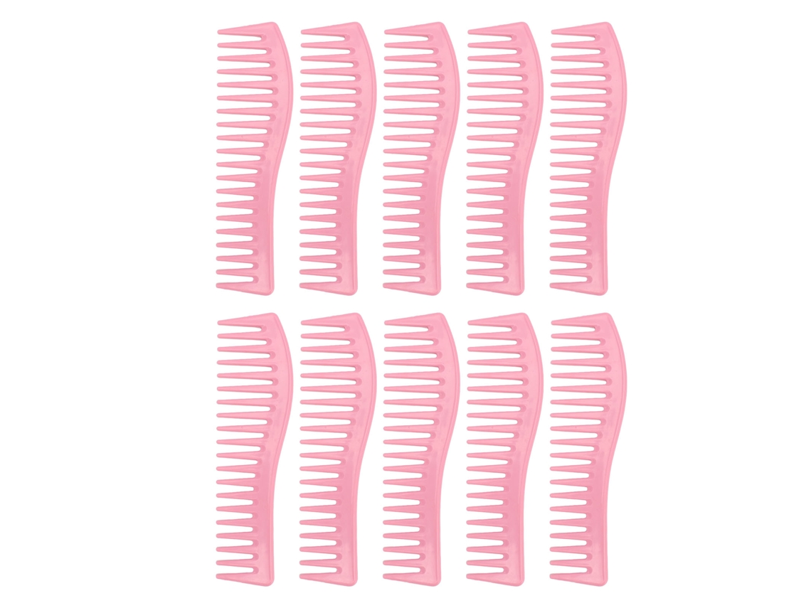 10 Peines De Dientes Anchos Para Cabello Largo Desenredar Estilo Herramienta De Peluquería Color Macarrón