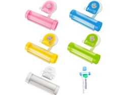 5 Tubos Exprimibles, Dispensador De Pasta De Dientes, Soporte Para Tubos, Práctico Accesorio De Baño.