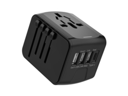 Adaptador De Energia Internacional Universal Para Viagens Preto GERTIZ