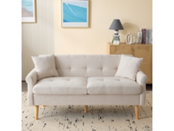 Sofá 2 Plazas Tapizado En Chenilla - 162x74x77 Cm - Beige