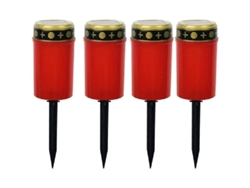 Luzes Solares Exteriores Decorativas Impermeáveis Velas Memoriais Vermelhas Para Jardim Pátio