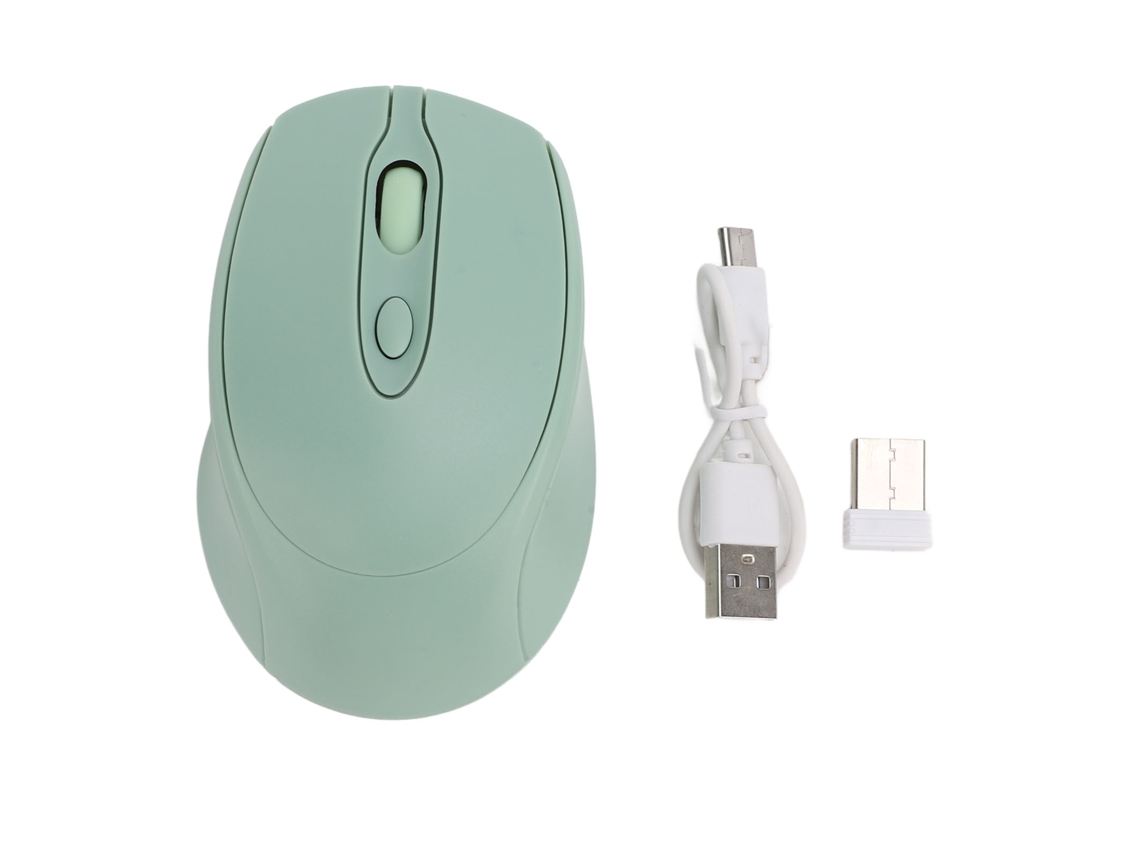 Ratón Inalámbrico Bluetooth 5.0 2.4g De Modo Dual Con Receptor Usb Para Pc/portátil, Silencioso, Recargable, 800-1600 Dpi, Verde.