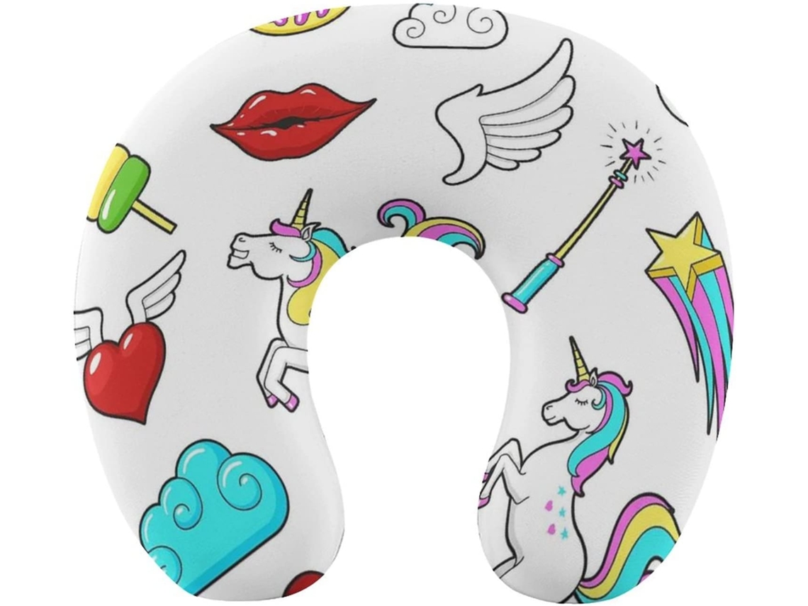 Almohada Viaje Diseño Unicornio Espuma Viscoelástica Viscoelástica Fácil Relajación Cómodos