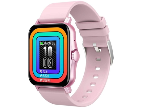 Smartwatch ENKERS Gran pantalla completa para hombres, mujeres, música, llamadas Bluetooth, control de música, pista, color rosa