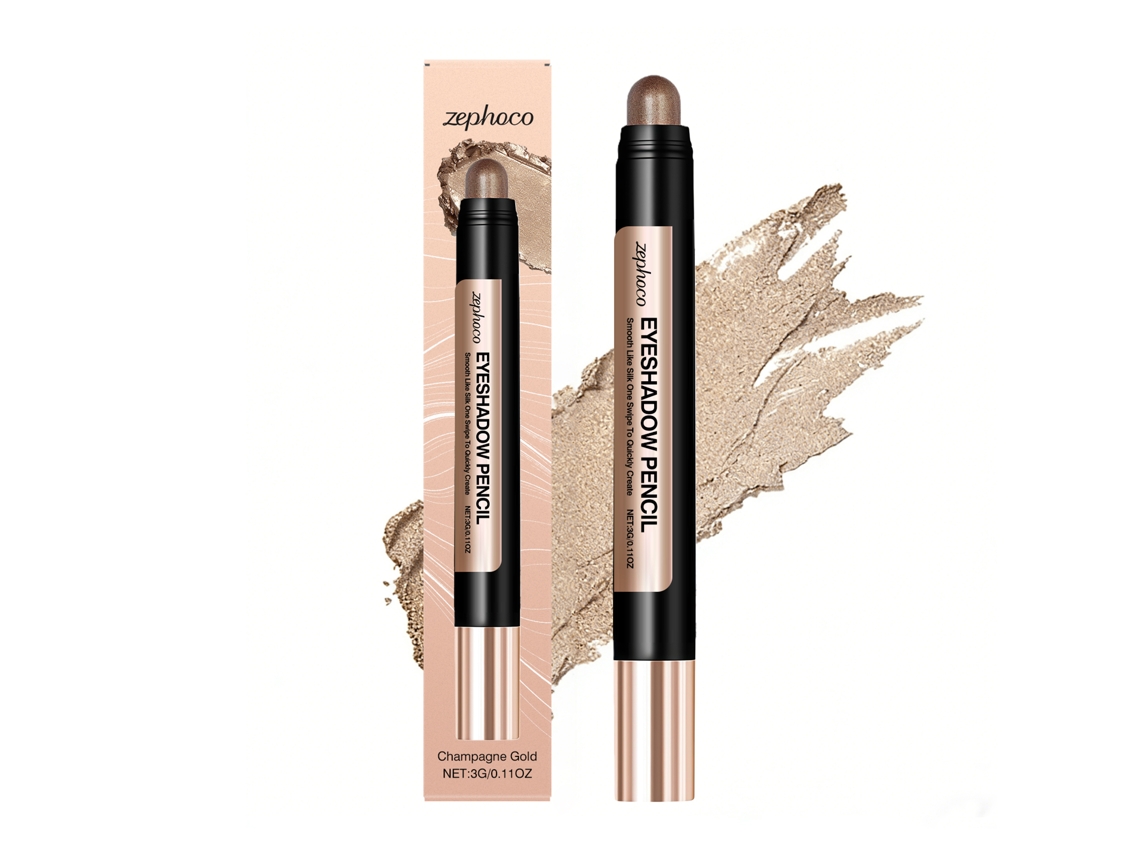 Lápiz de sombra de ojos color champán dorado suave perlado