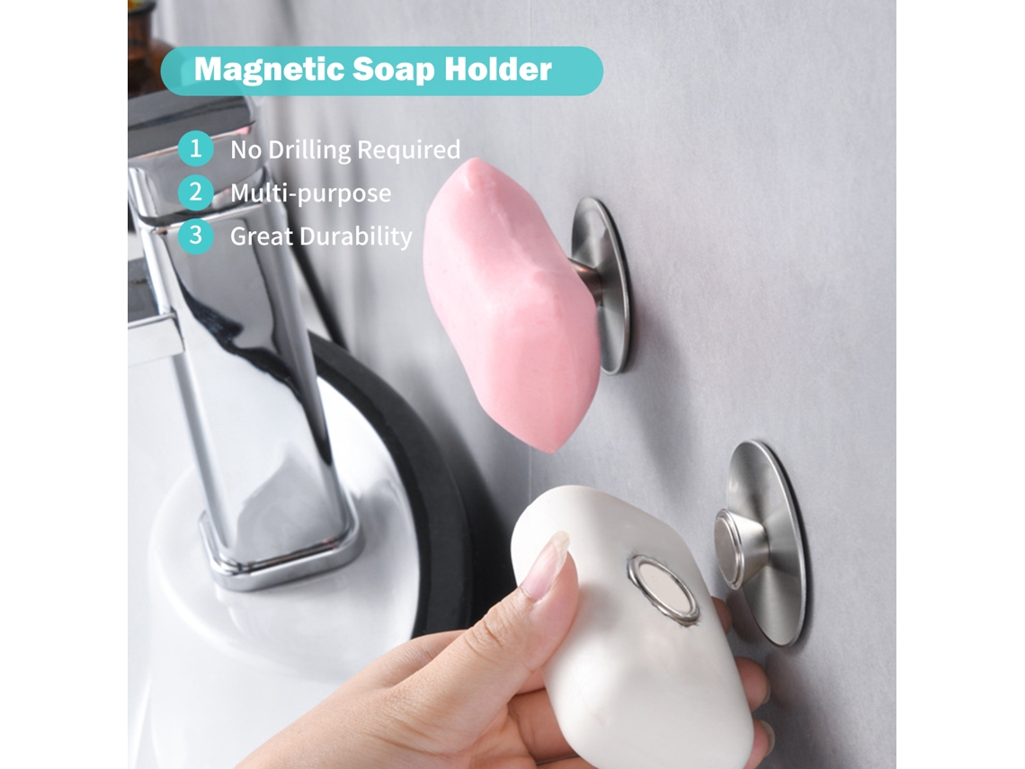 Jabonera Magnética De Acero Inoxidable Sin Necesidad De Taladrar, Ideal Para El Baño, La Cocina Y El Salón.