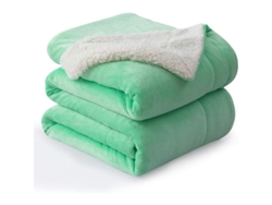 2026-39961-manta Reversible Sherpa Suave Microfibra 50x60 Pulgadas Color Neo-mint Green Cálida Sin Pelusas Lavable A Máquina