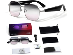 Gafas inteligentes Chrui Gy300, con traducción de IA para viajes y negocios, y reproducción de música (rosa plateado)