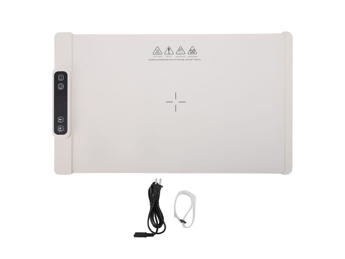 Bandeja Elétrica De Aquecimento Silicone Enrolável 3 Níveis De Temperatura 60-100°c Para Reuniões Festas Bege