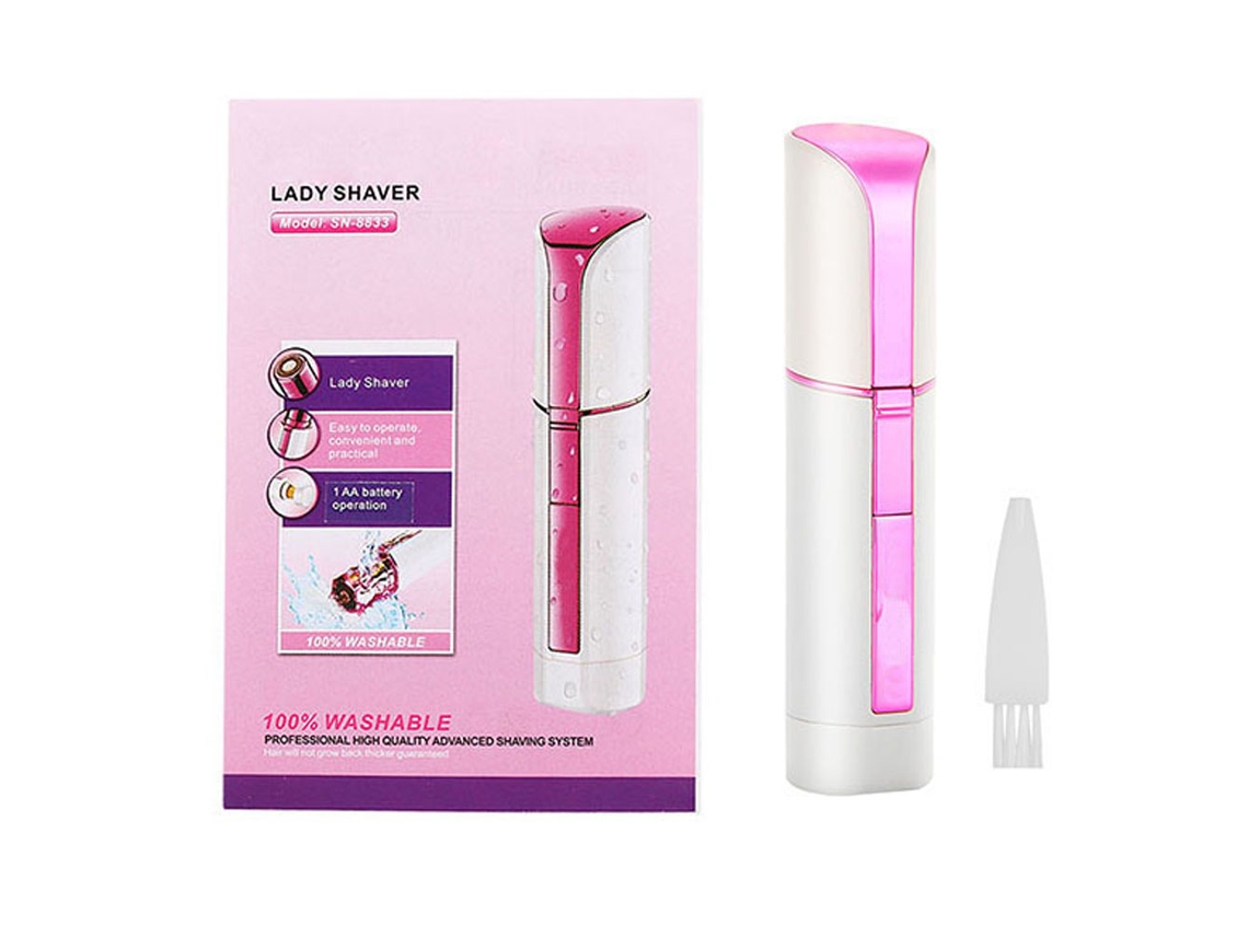 Mini Depilador Elétrico 2026 para Corpo, Braços, Virilha e Axilas, Rosa e Branco