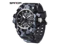 Reloj Despertador Electrónico Multifuncional De Moda (camuflaje Blanco Y Negro) Con Acabado Luminoso, Resistente Al Agua Y A Los Golpes.