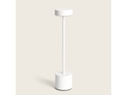 LEDKIA Lámpara de Mesa LED 2W Portátil con Batería USB Recargable Zimba Blanco 3000K
