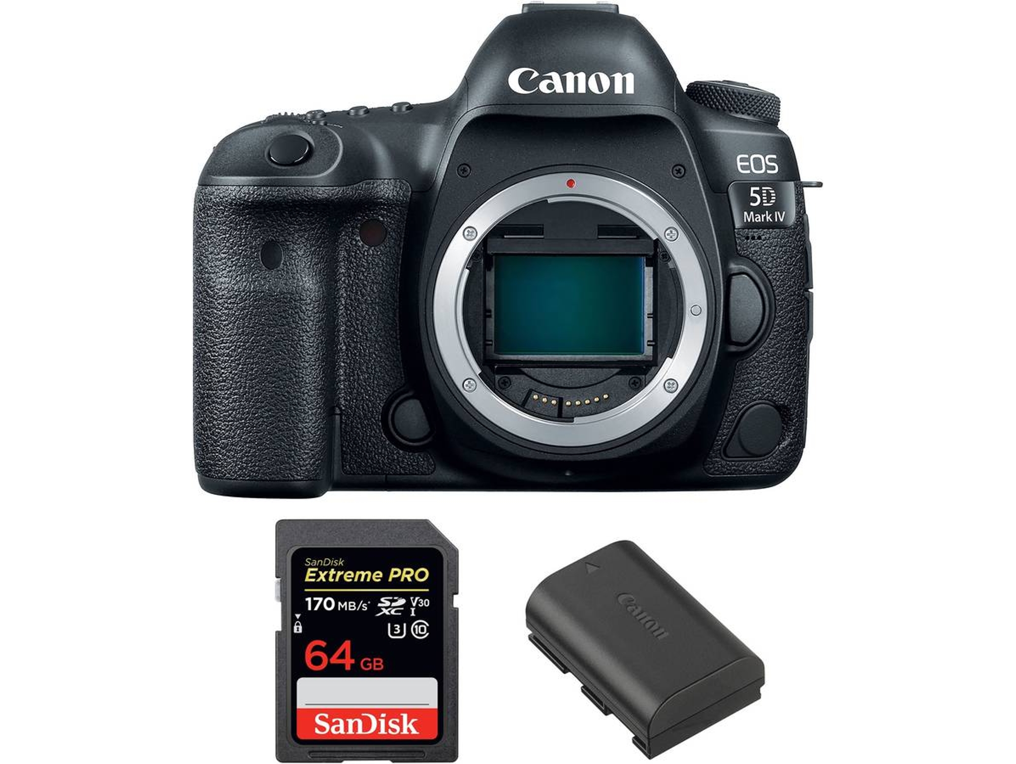 Kit Cámara CANON EOS 5D Mark IV + SanDisk 64 GB + Batería (Full-Frame)