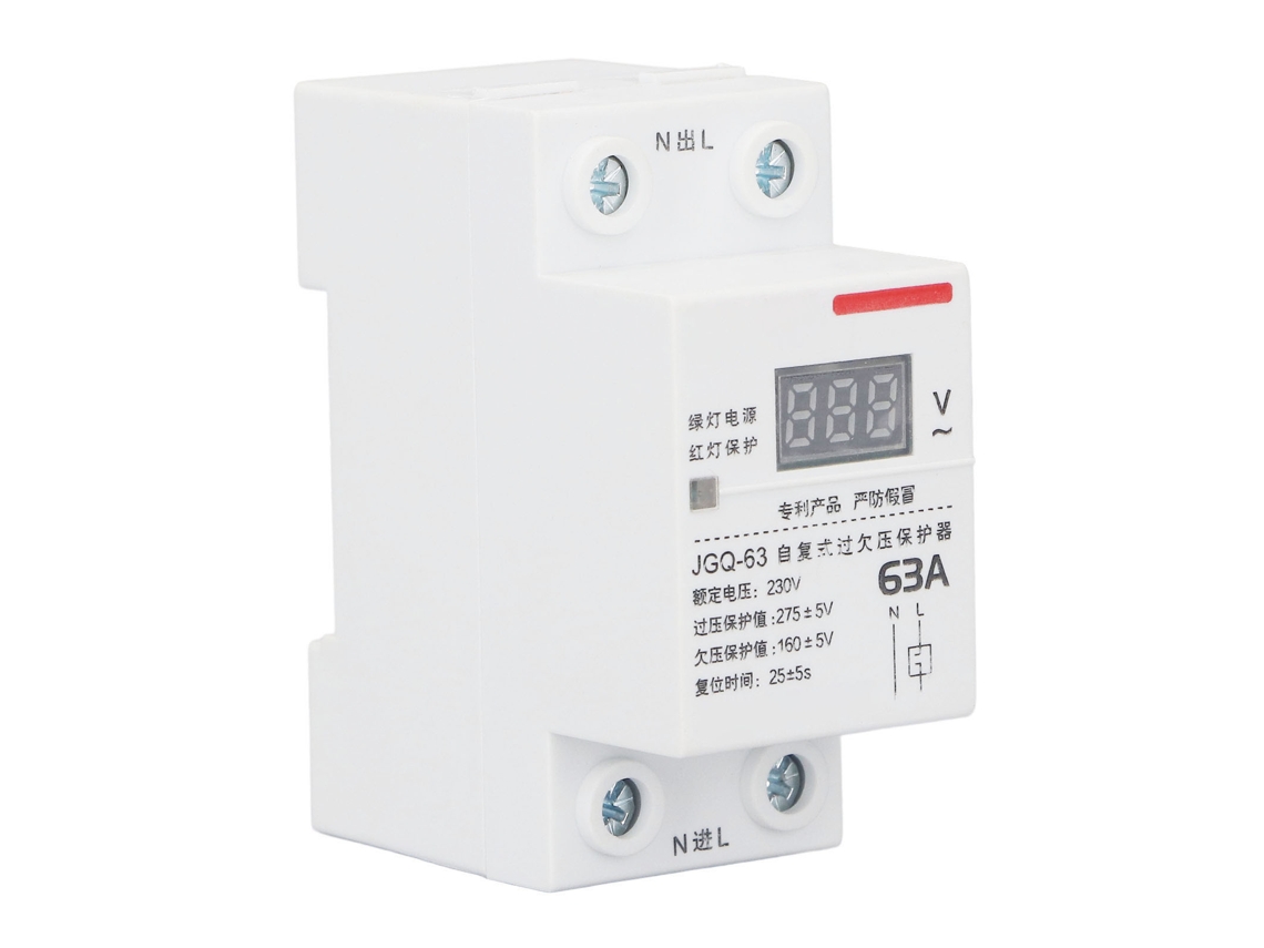 Protector De Tensión Con Recuperación Automática Y Pantalla Dispositivo De Protección Contra Sobretensión Y Bajo Voltaje 63a 230v Para Din Rail