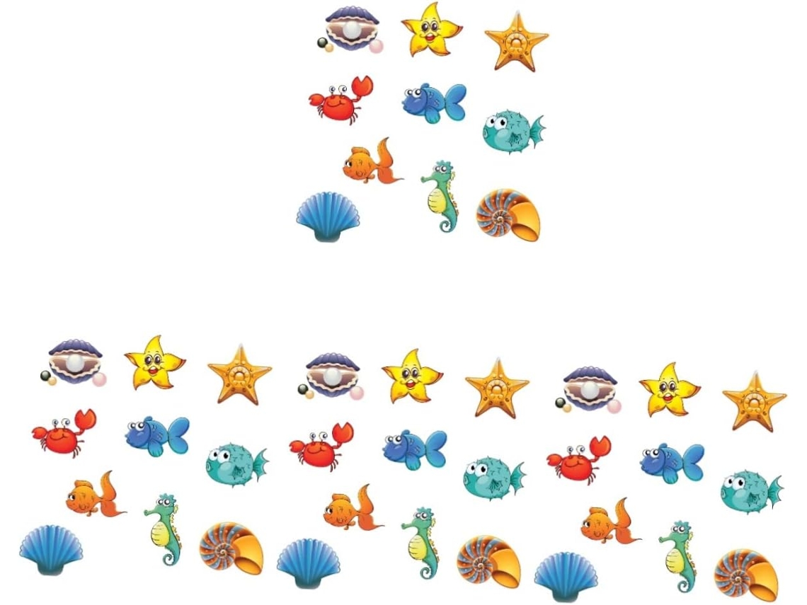 4 Juegos De Pegatinas Antideslizantes Con Motivos De Animales Marinos Para