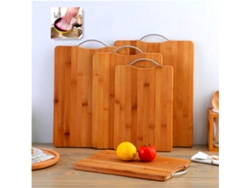 Tabla De Cortar De Bambú Natural Con Mango De Metal, Robusta Y Duradera.