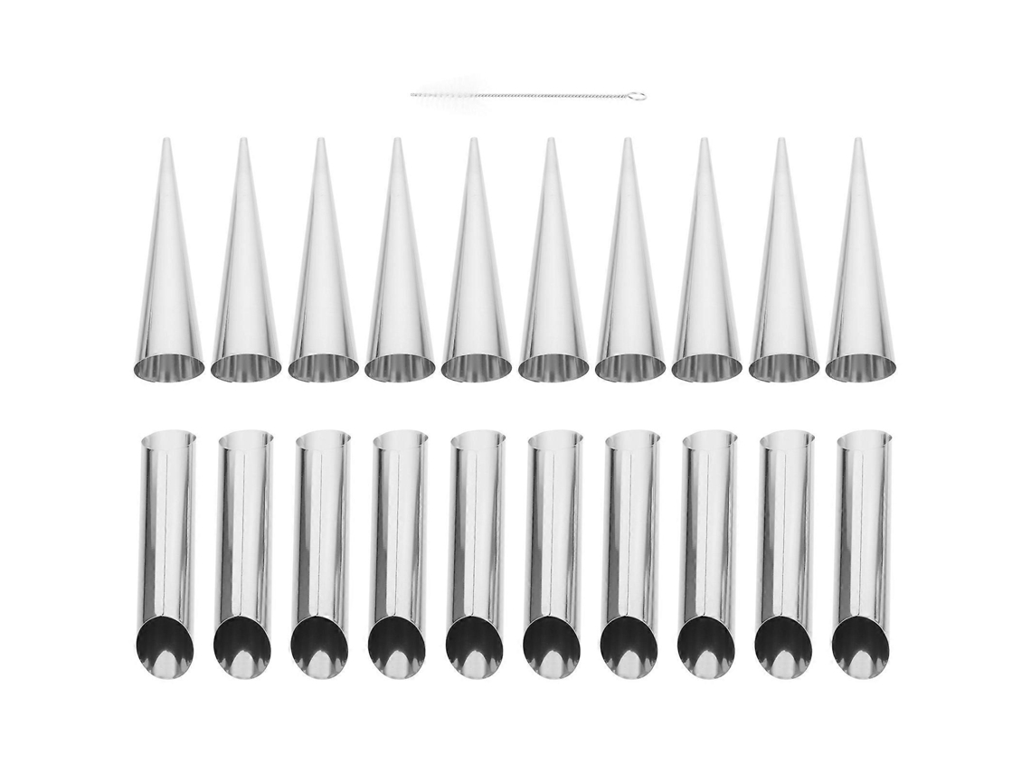 Rebe-molde De Croissant De Acero Inoxidable Cono Tubular Para Hornear Crema Y Cannoli Herramienta Repetible 12,5x2,5cm Plata