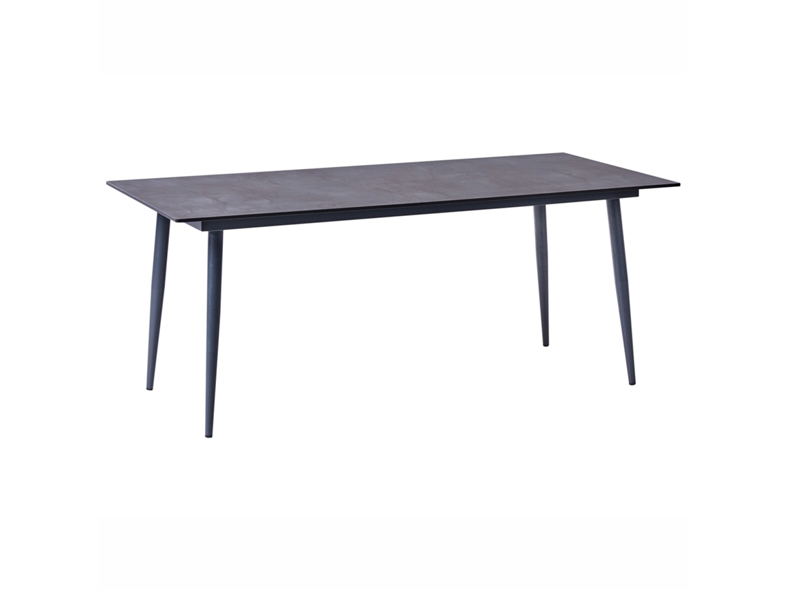 Mesa de comedor de jardín Beliani Tolentino en termolaminado de alta presión gris 90x180x75 (hpl)