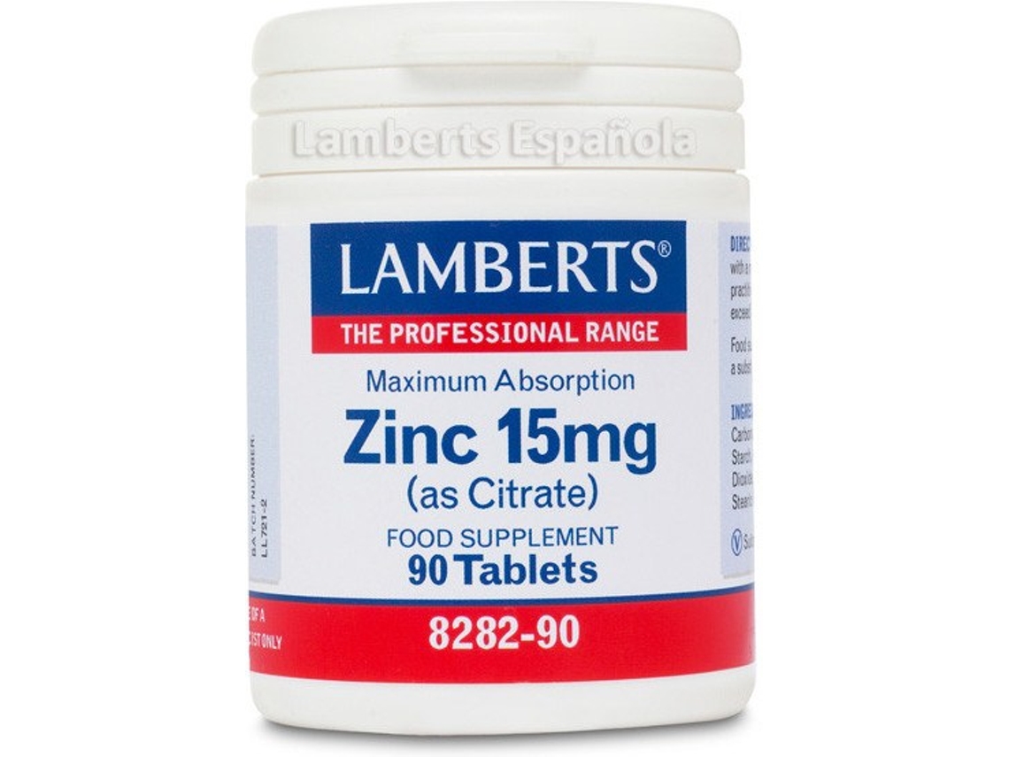 Complemento Alimentar LAMBERTS Zinc 15 Mg 90 Tabs (Cherry, Uva - 90 Comprimidos)